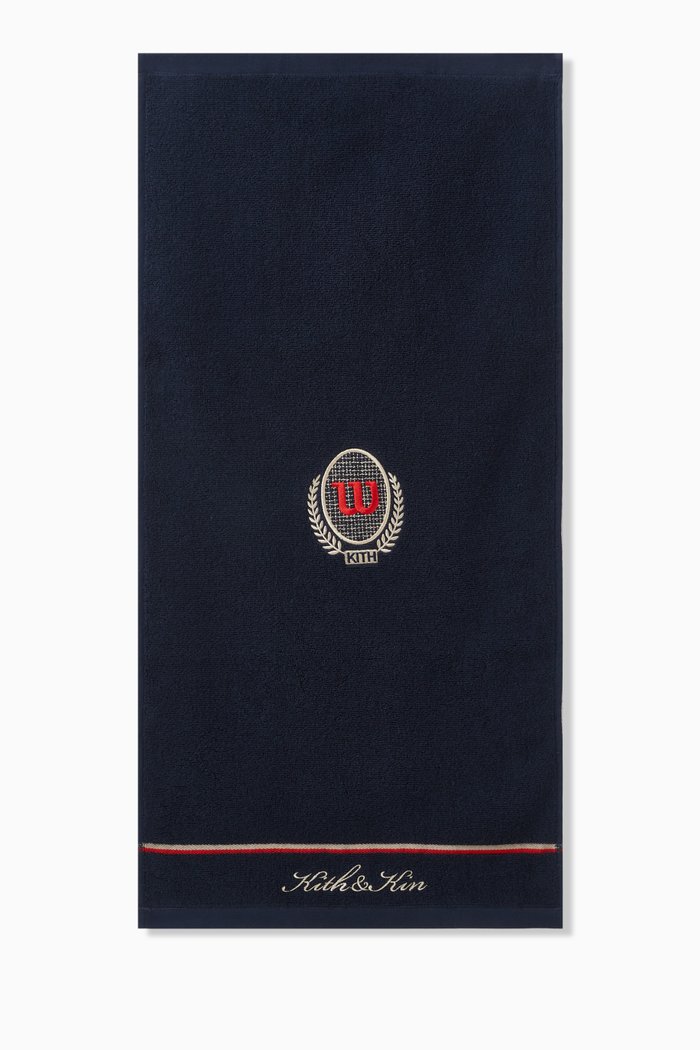 

x Wilson Crest Sweat Towel in Cotton, Blue