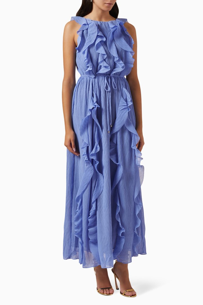 

Alabaster Ruffled Maxi Dress, Blue