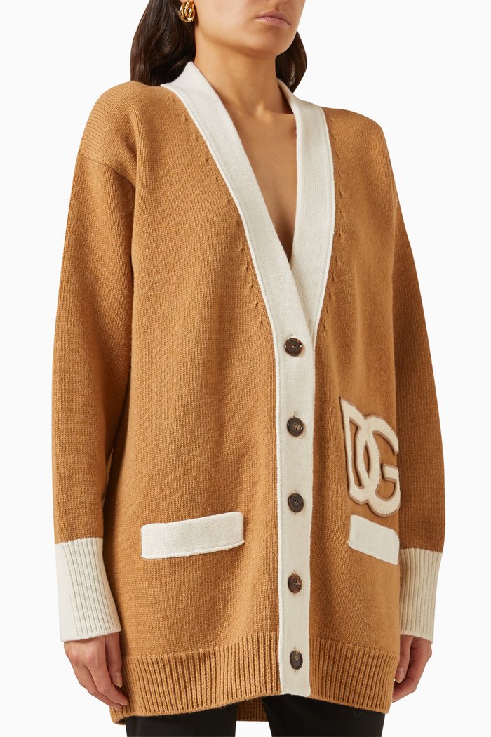 

Logo-patch Oversized Cardigan in Wool-knit, Multicolour