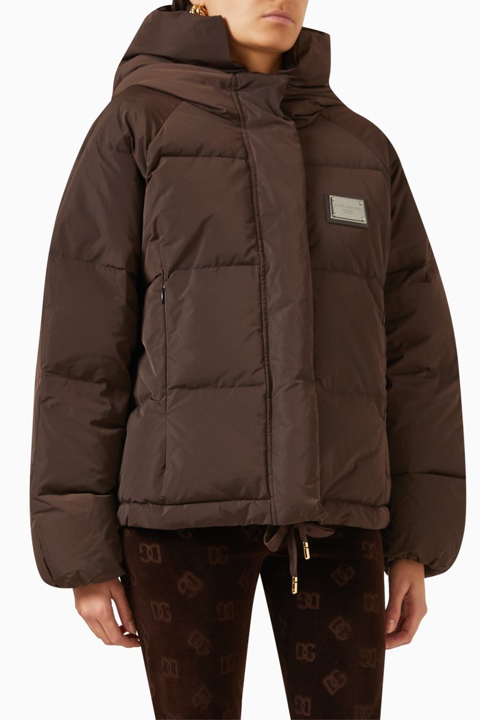 

Logo-tag Padded Jacket, Brown
