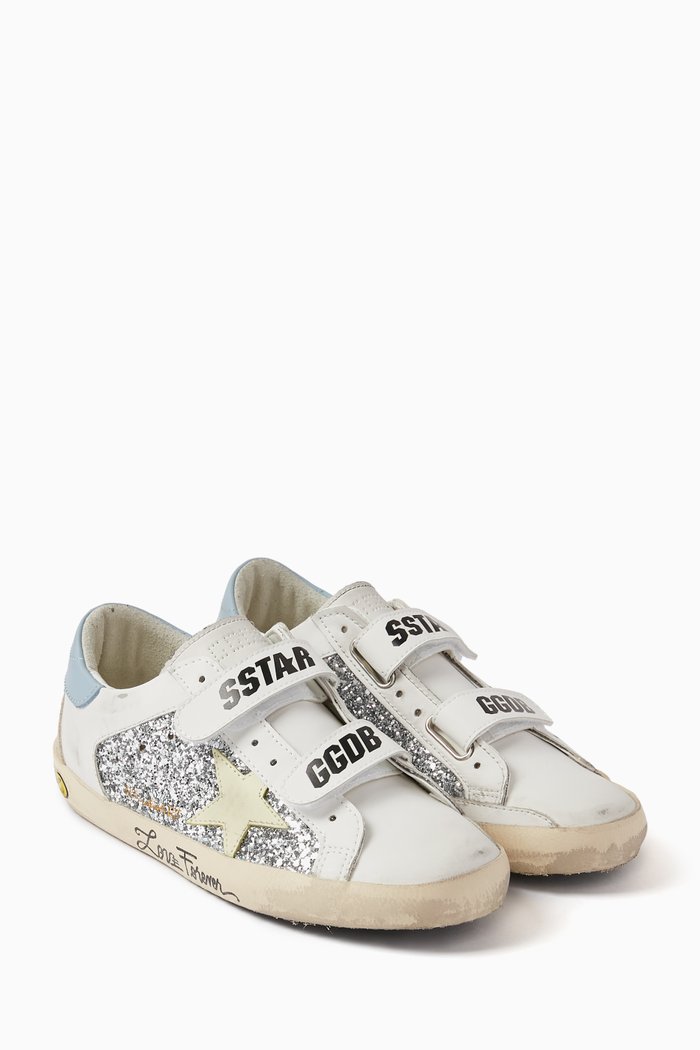 

Old School Sneakers in Bio-Based Leather, Silver