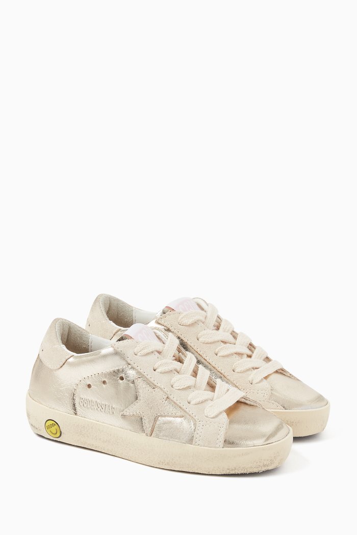 

Super-Star Sneakers in Laminated Leather, Neutral