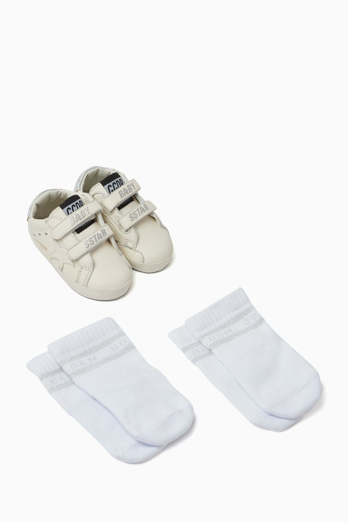 Baby School Sneakers Set, White