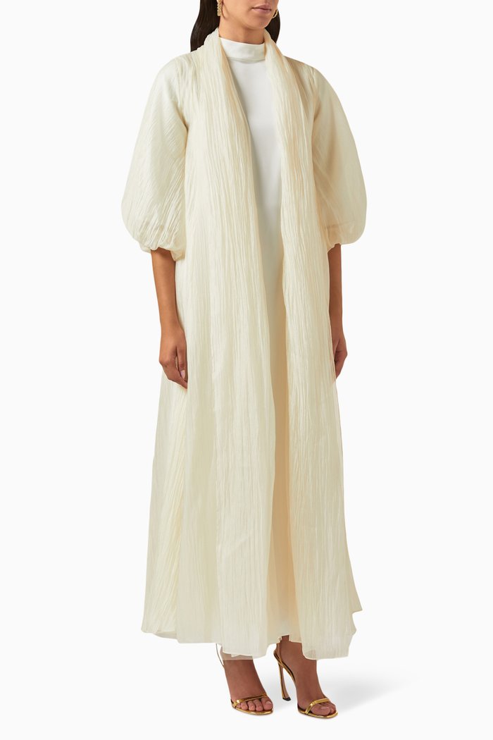 

Textured Abaya in Organza, Neutral