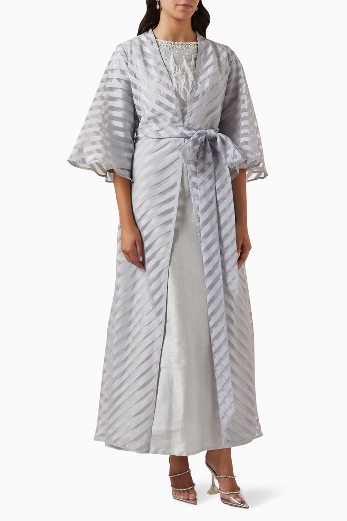 

Jacket & Dress Set in Organza, Grey