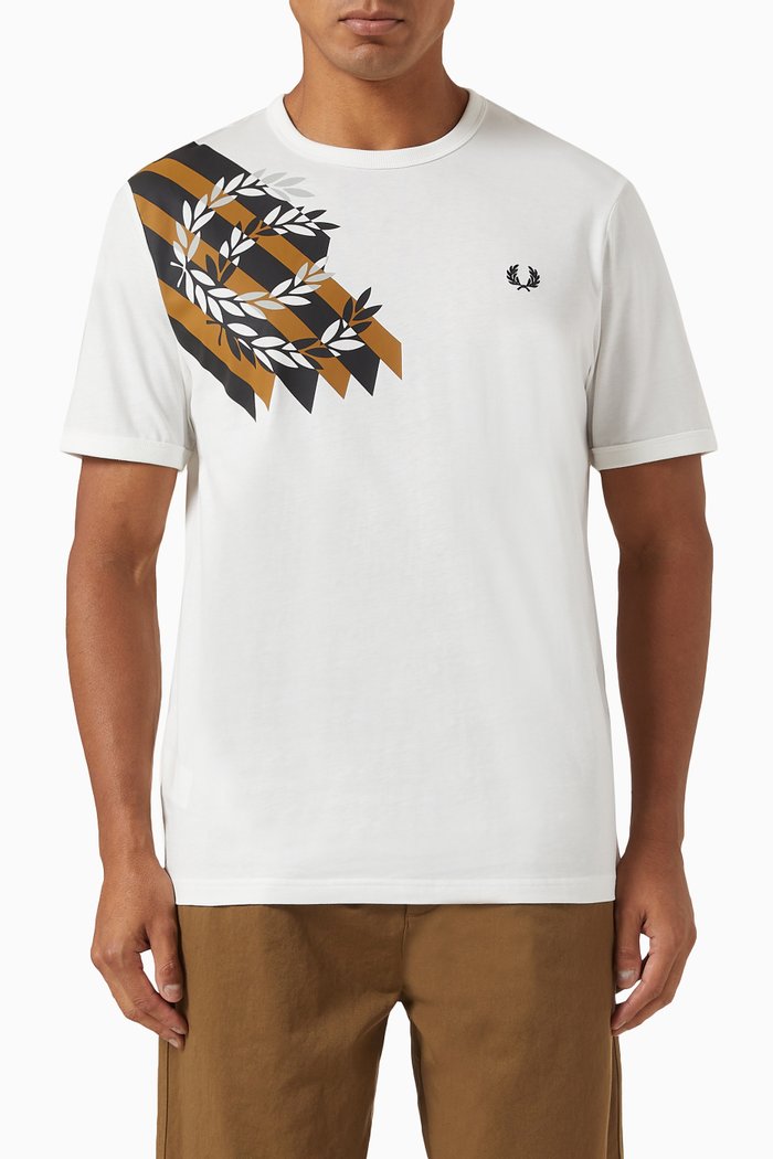 

Laurel Wreath Printed T-shirt in Cotton, White
