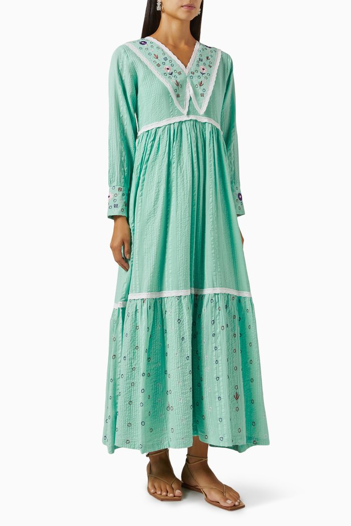 

Embroidered Dress, Green
