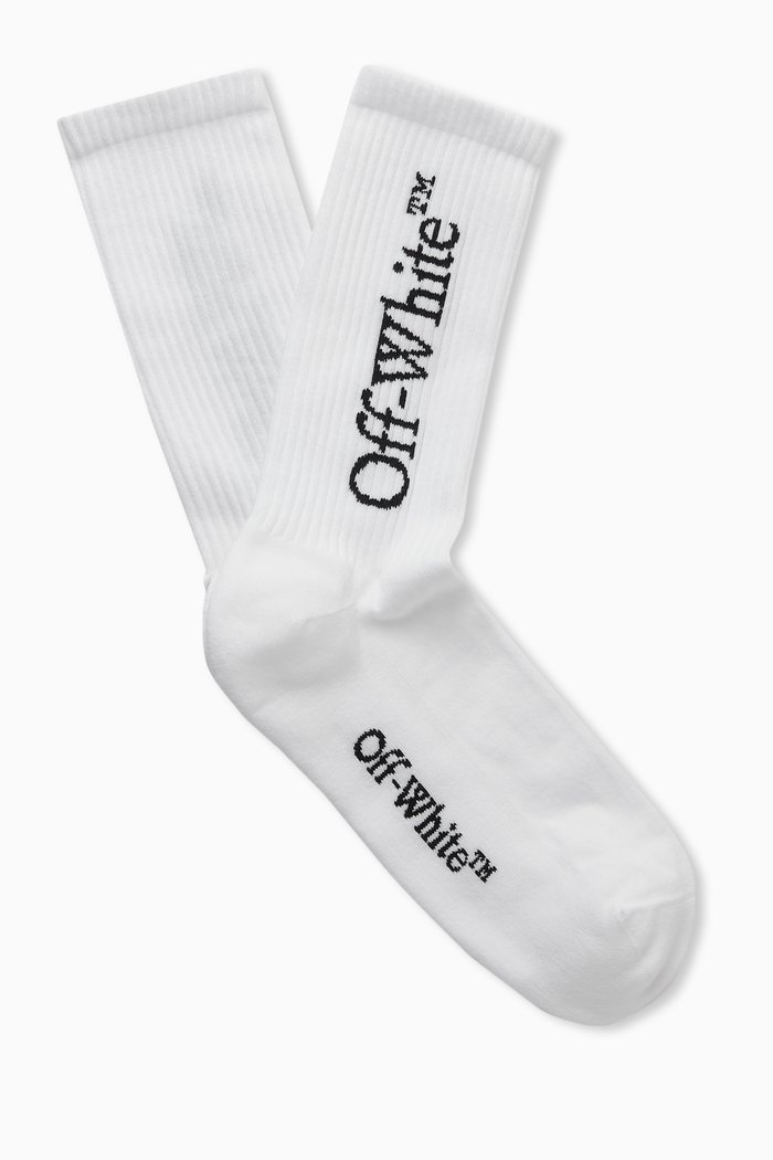 

Arrow Bookish Socks in Cotton-knit, White