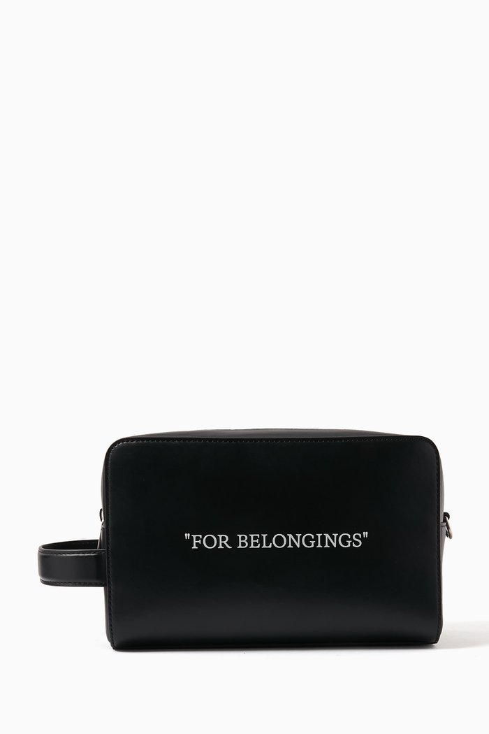 

Quote Belongings Washbag in Leather, Black