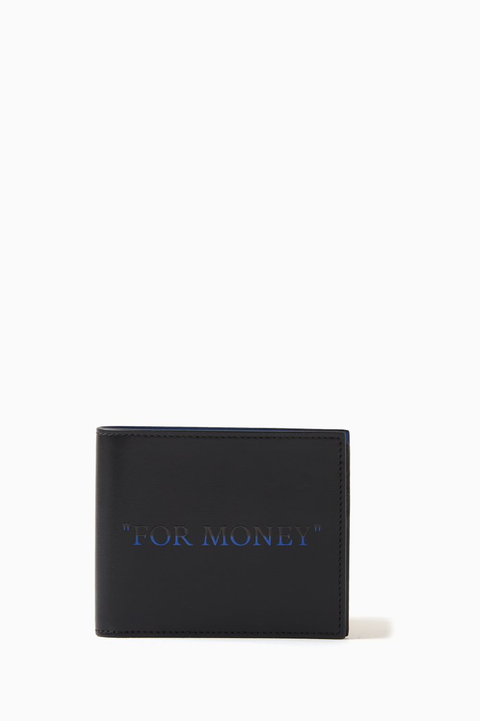 

"FOR MONEY" Bi-fold Wallet in Leather, Multicolour