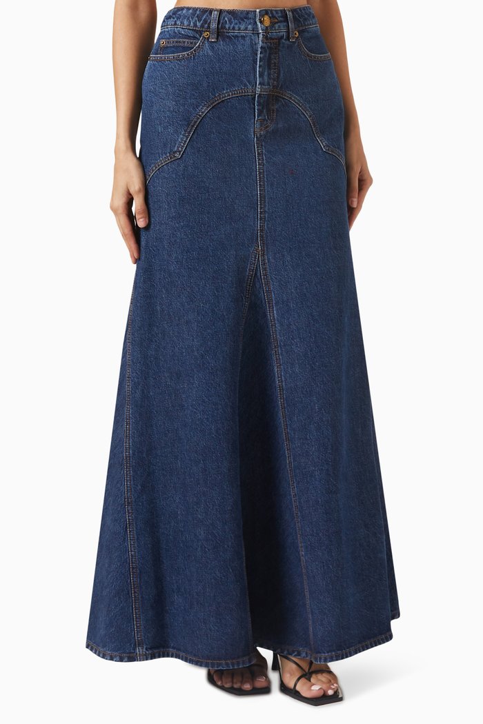 

Luminosity Maxi Skirt in Denim, Blue