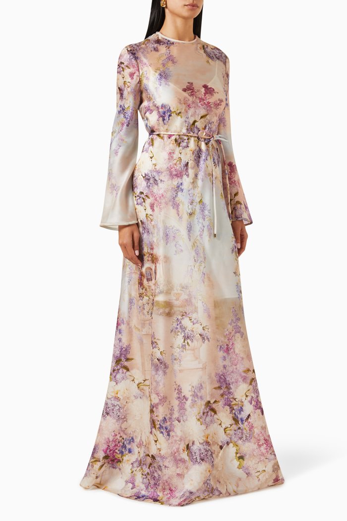 

Luminosity Bias Slip Maxi Dress in Silk, Multicolour
