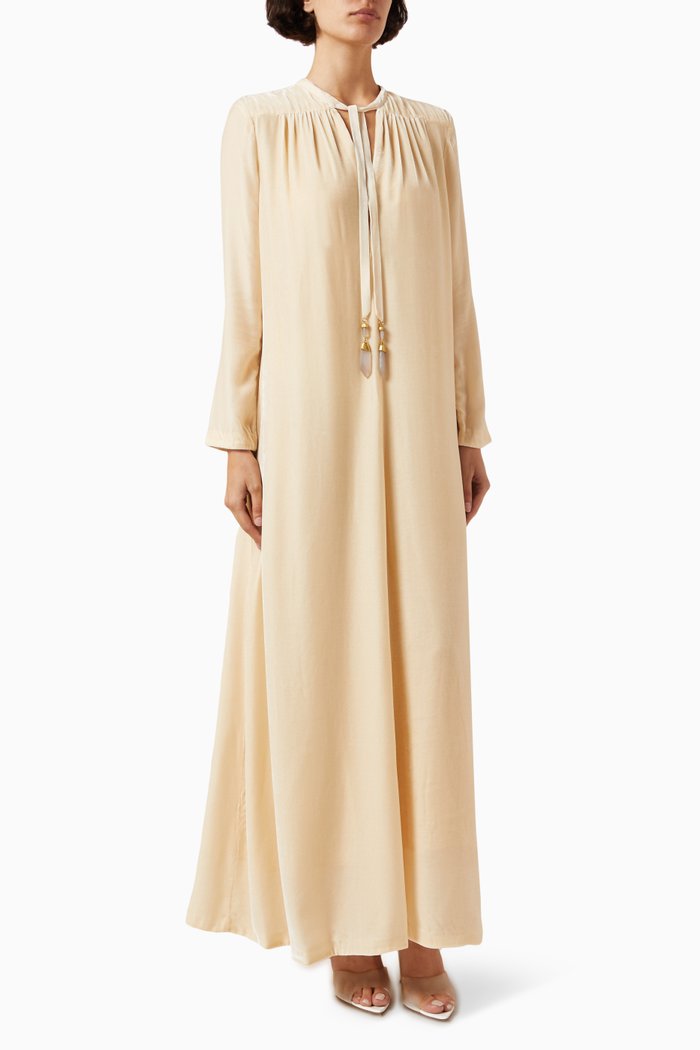 

Lyrical Sheath Maxi Dress in Velvet, Neutral