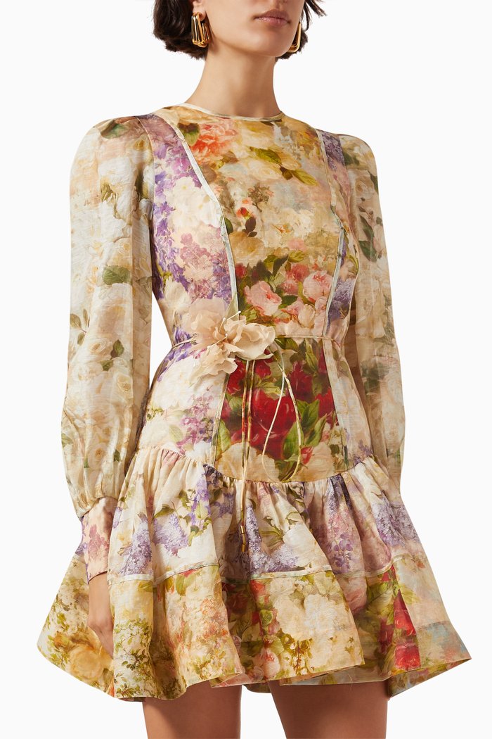 

Sensory Flip Mini Dress in Linen & Silk-blend, Multicolour