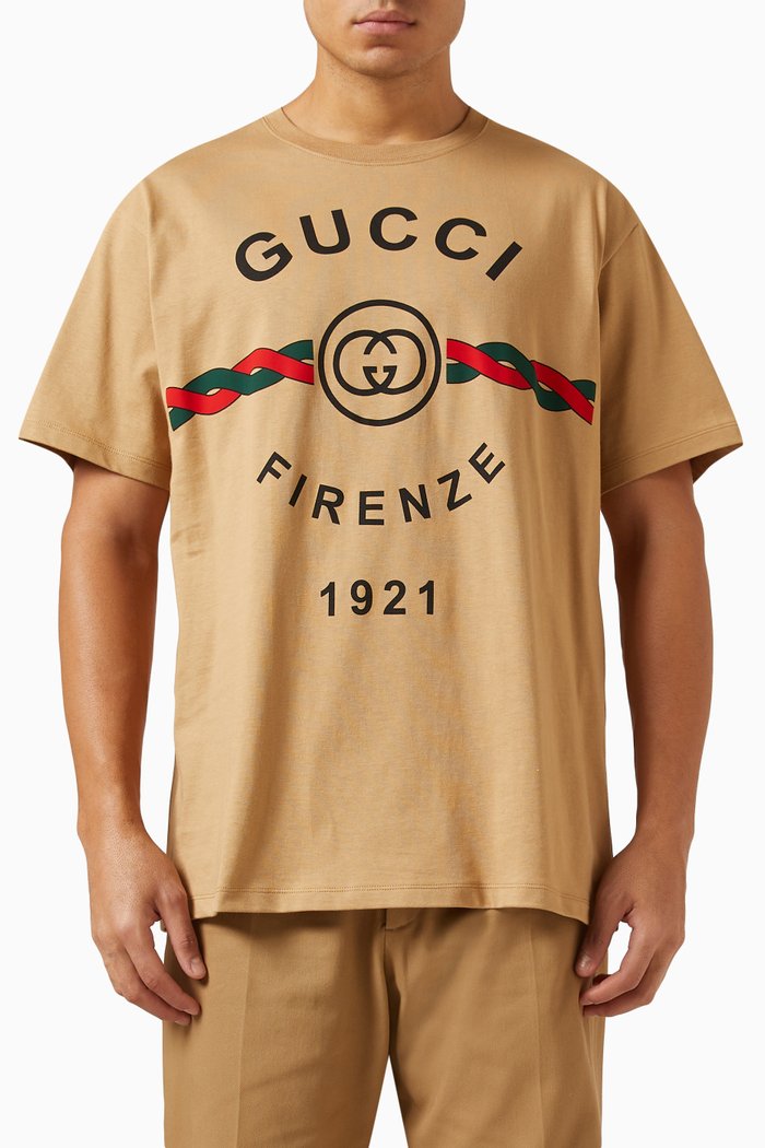 

Gucci Firenze 1921 T-shirt in Cotton-jersey, Brown