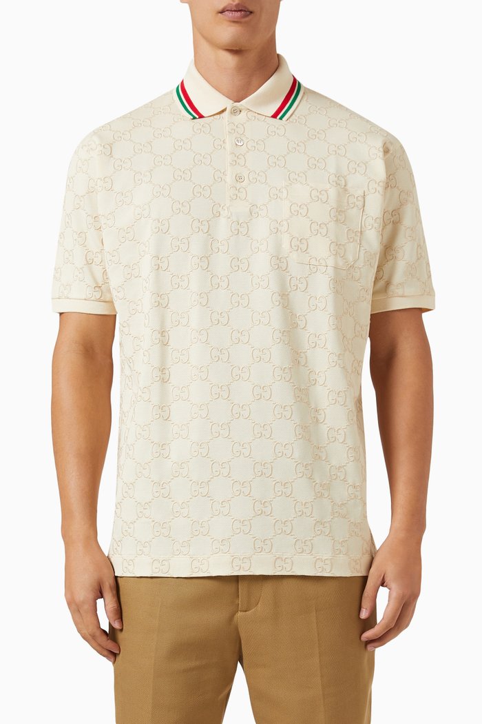 

Logo Polo Shirt in Cotton Piqué, Neutral