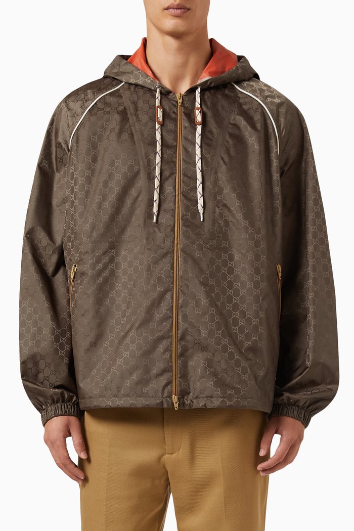 

Bomber Jacket in Nylon, Brown
