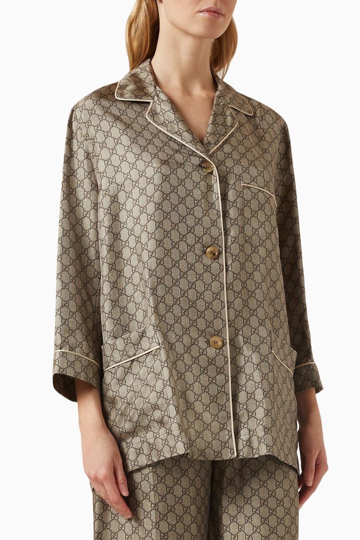 

GG Supreme Shirt in Silk, Brown