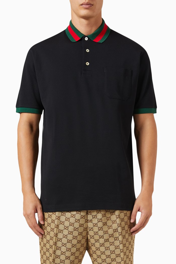 

Polo Shirt in Cotton Piqué, Black
