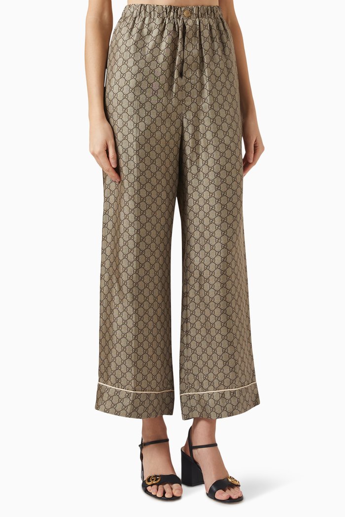 

GG Pants in Supreme Silk, Brown