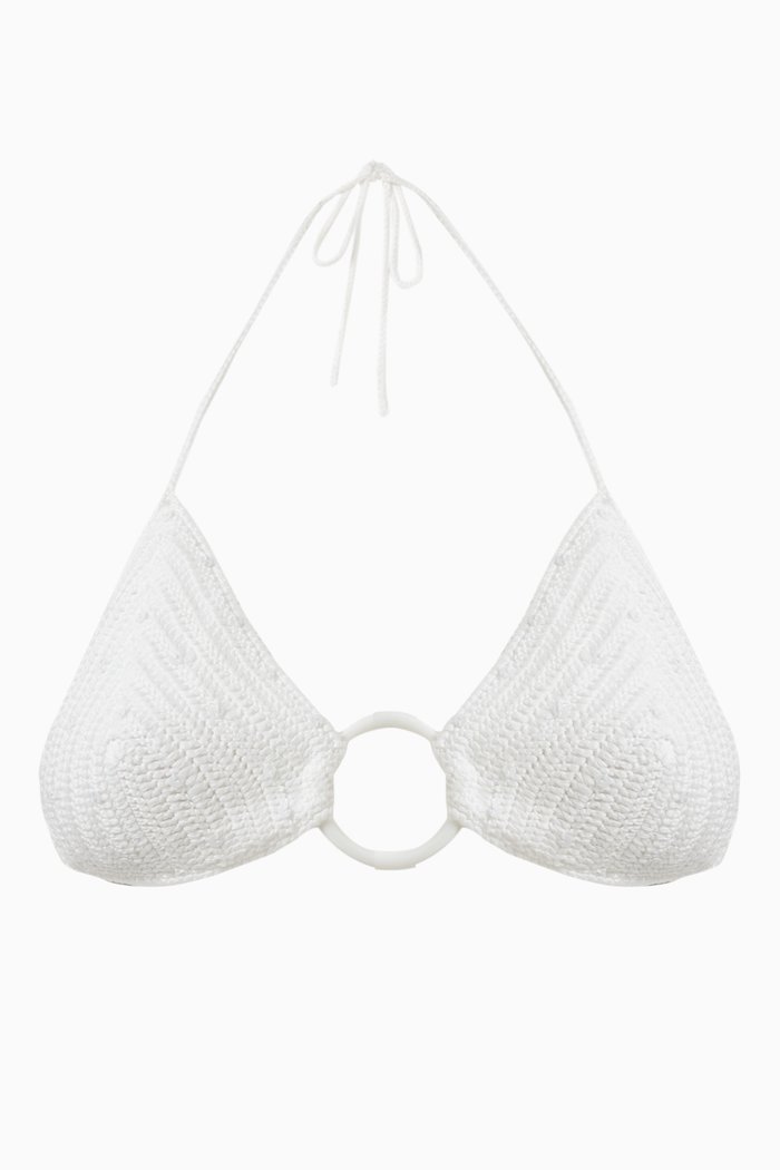 

The Iris Bikini Top in Crochet, White