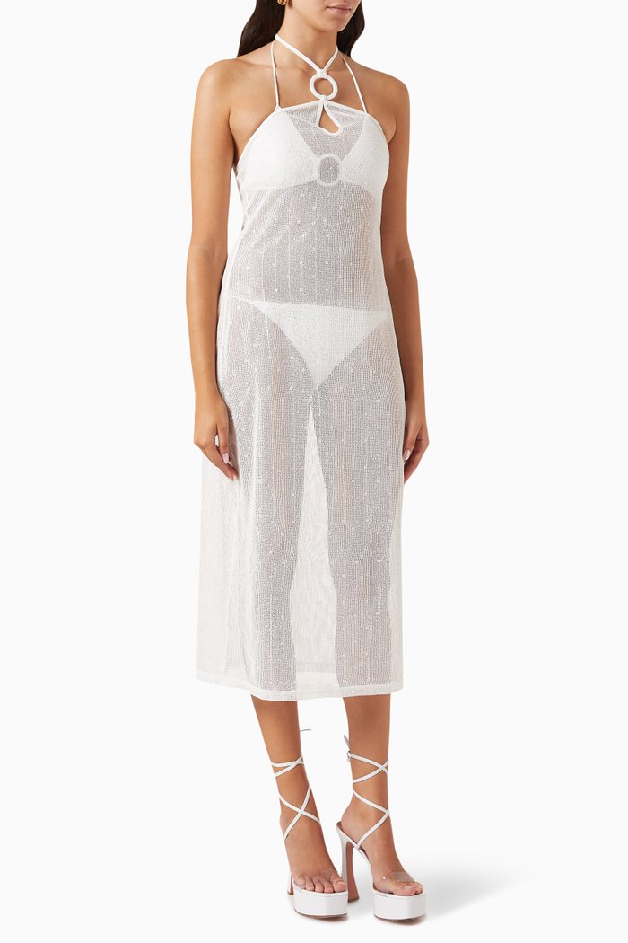 

The Samar Midi Dress in Cotton, White