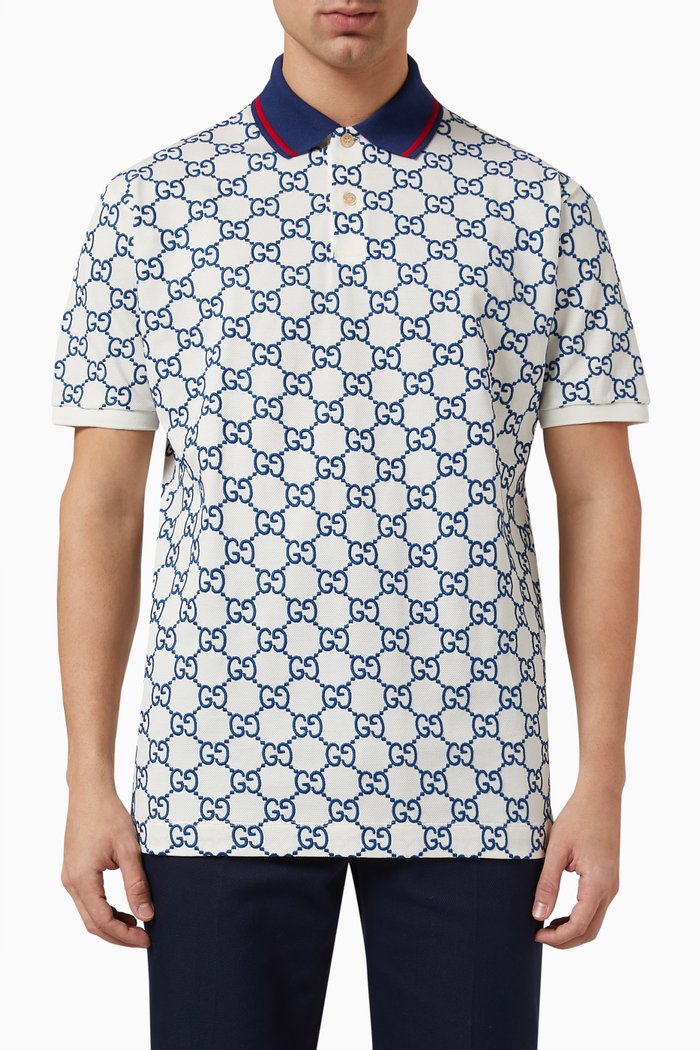 

Polo Shirt in Cotton Piqué, Blue