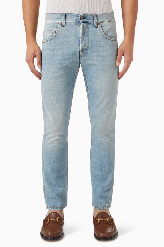 

Crop Tapered Jeans, Blue