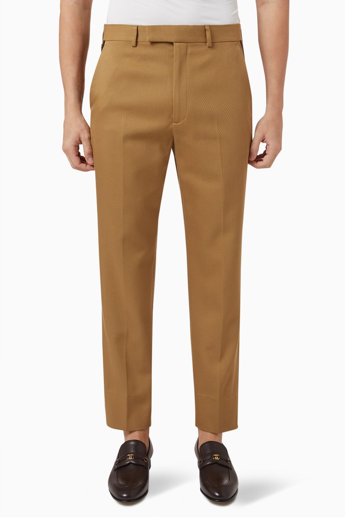 

Tailored Pants in Cotton, Brown