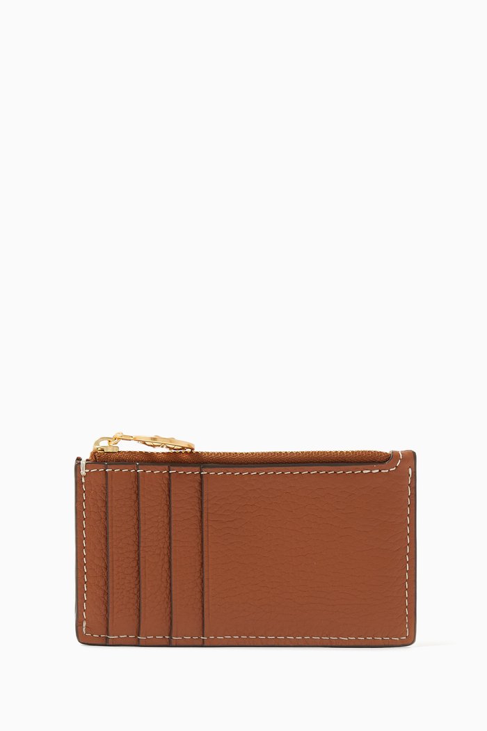 

Miller Zip Card Case in Leather, Brown