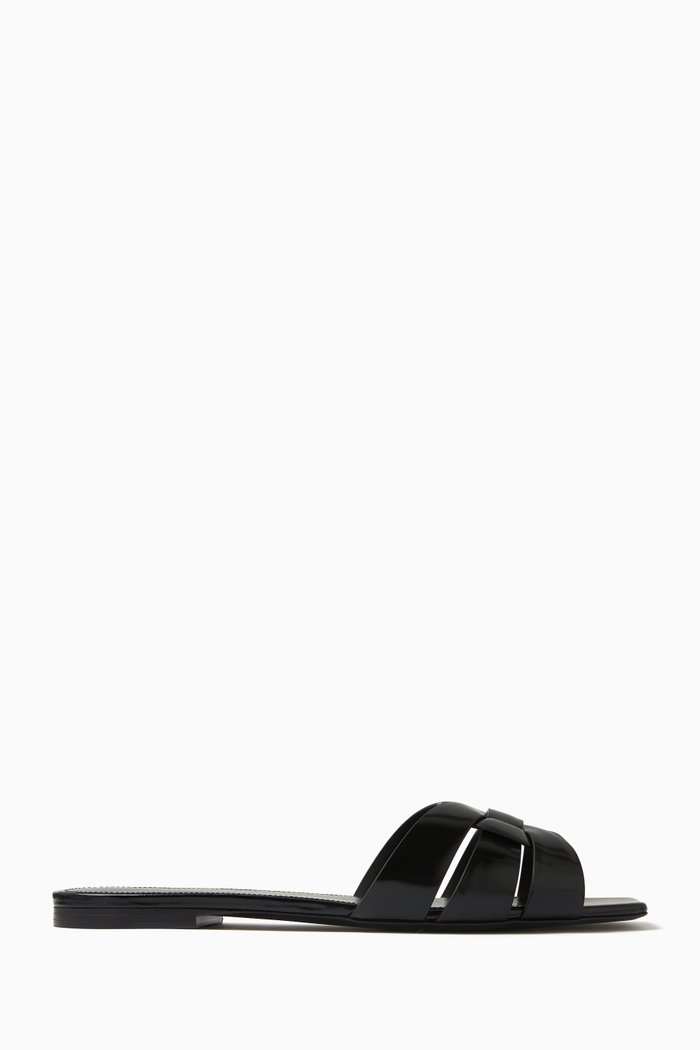 

Tribute Sandals in Patent Leather, Black