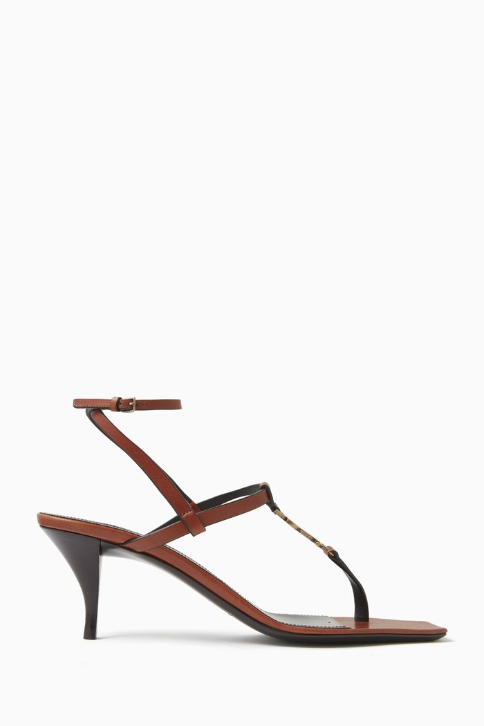 

Cassandra Sandals in Leather, Brown