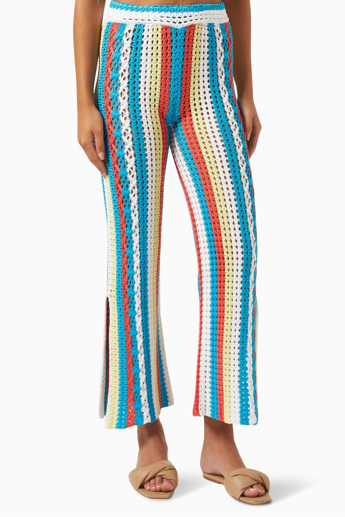 Logan Striped Pants in Crochet, Multicolour