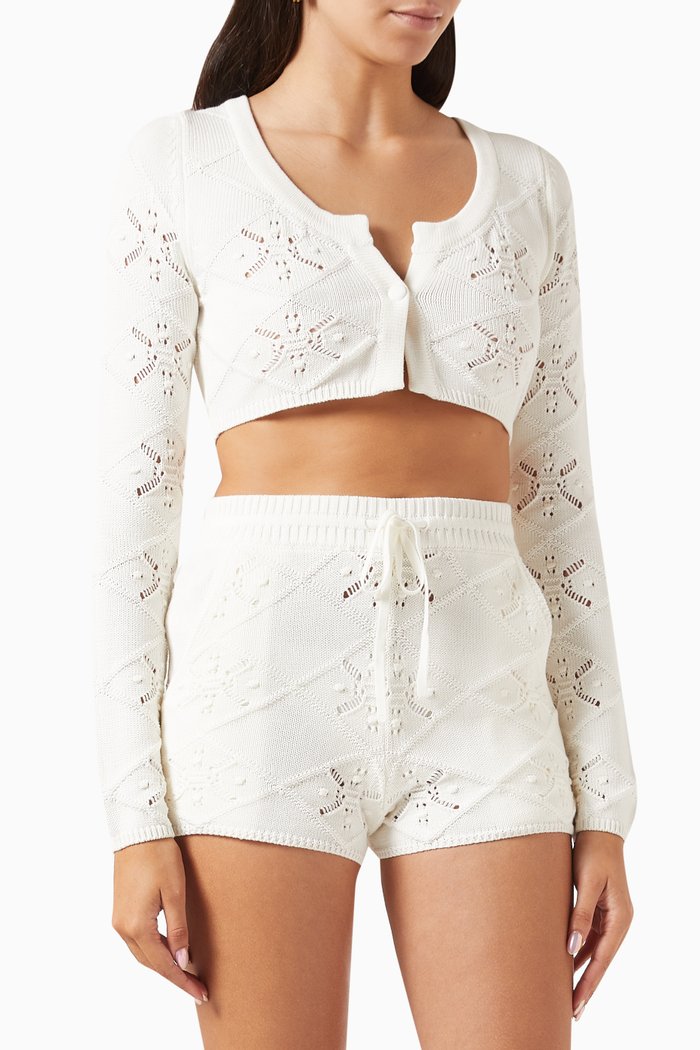 

Mia Cardigan in Cotton-knit, White