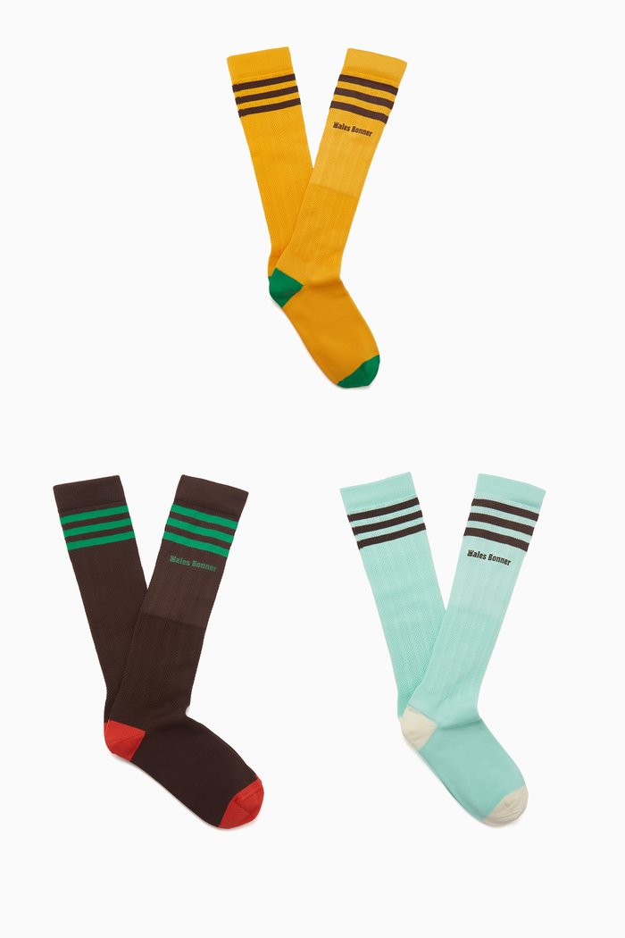 

x Wales Bonner Socks in Nylon, Set of 3, Multicolour