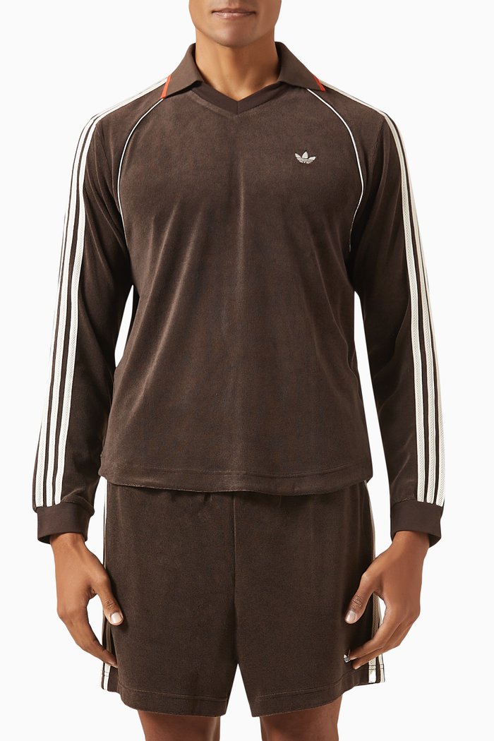

Walles Bonner Long Sleeved Top in Cotton Terry, Brown