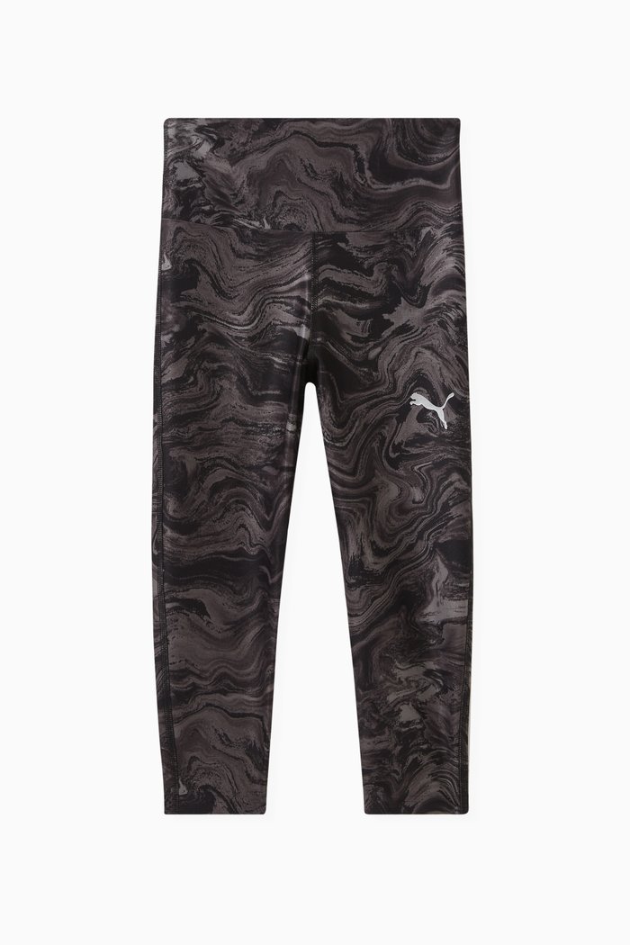 

Marbelized Logo Tights in Cotton, Black