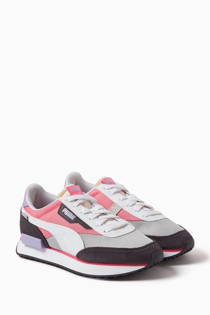 

Junior Future Rider Splash Sneakers in Suede and Technical Mesh, Grey