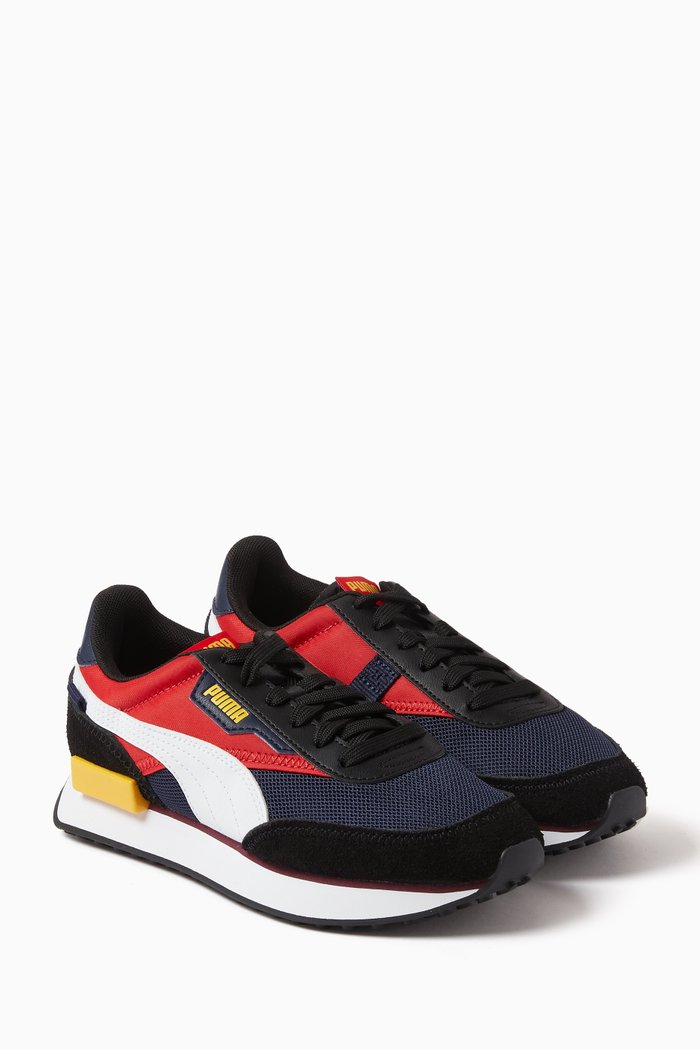 

Junior Future Rider Splash Sneakers in Suede and Technical Mesh, Blue