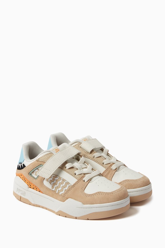 

Pre-School Slipstream Mix Match Sneakers in Leather and Suede, Neutral