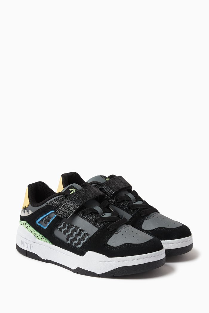 

Pre-School Slipstream Mix Match Sneakers in Leather and Suede, Grey