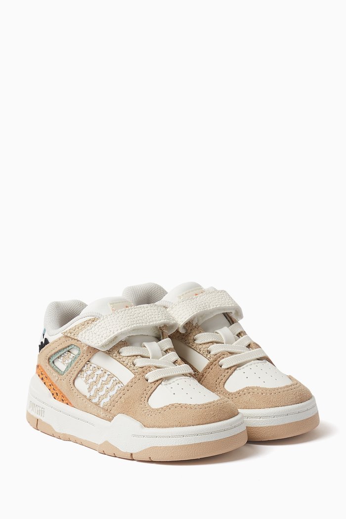 

Infant Slipstream Mix Match Sneakers in Leather and Suede, Neutral