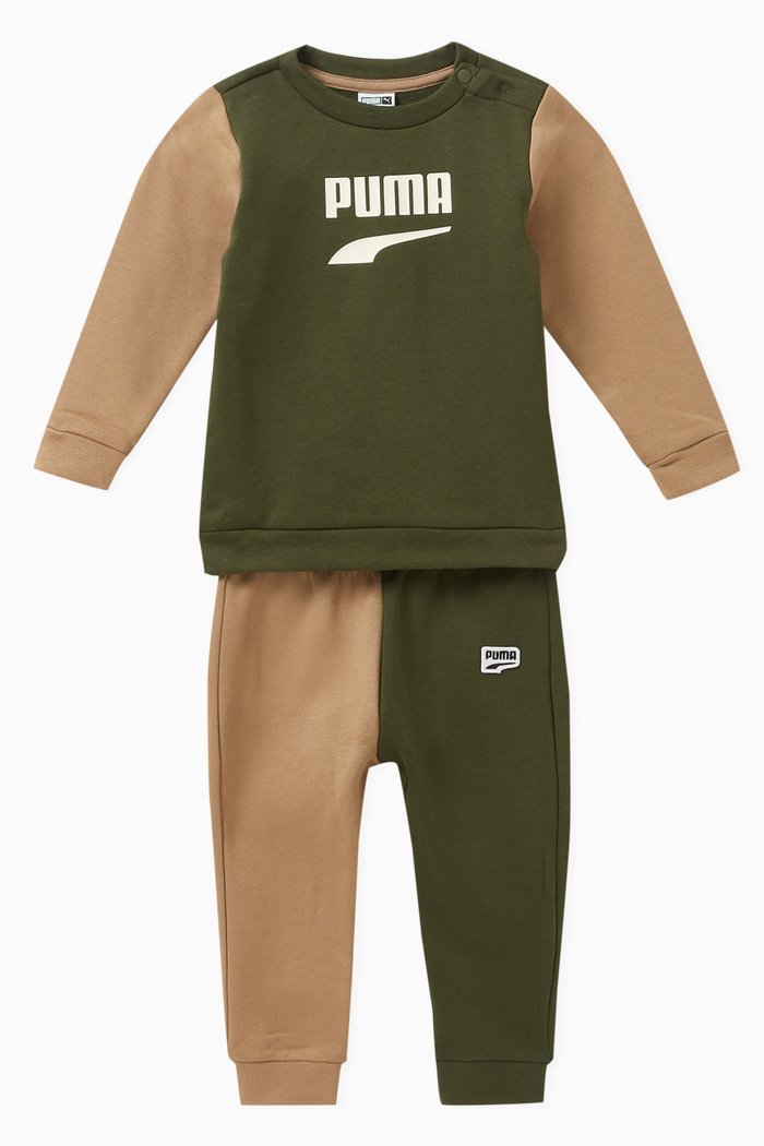 

Colour-block Logo Tracksuit in Cotton, Green