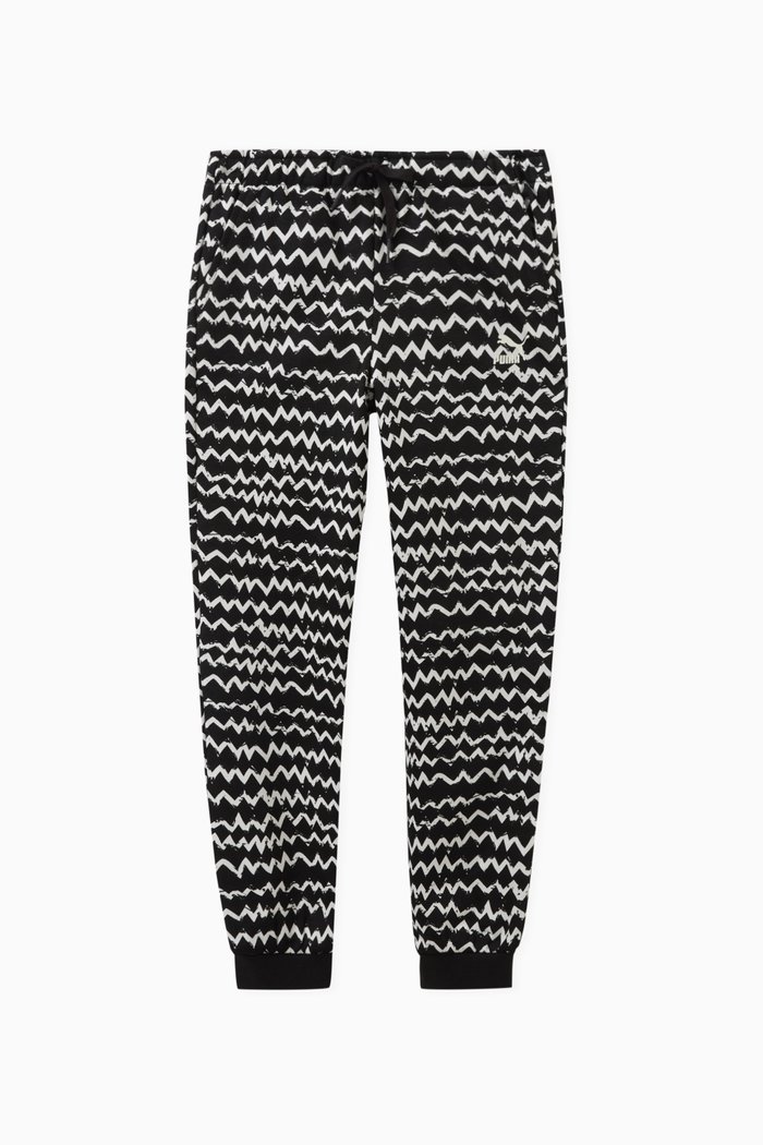 

All-over Print Sweatpants in Cotton, Black
