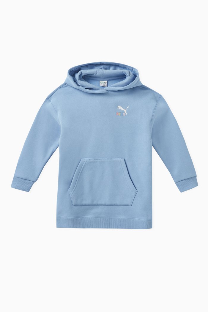 

Logo-print Hoodie in Cotton, Blue