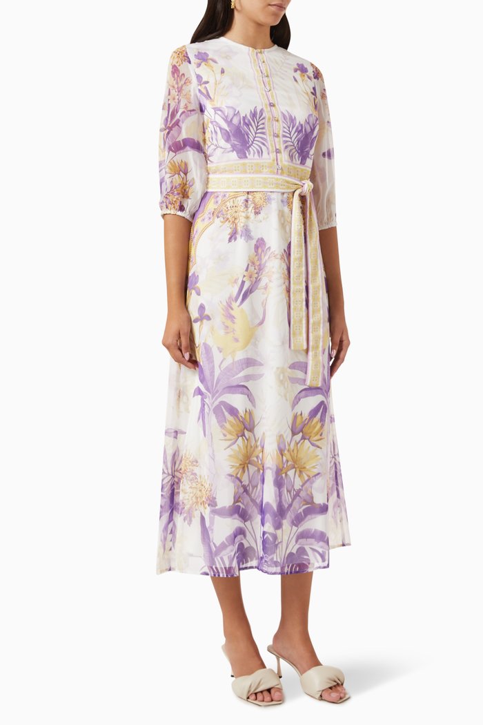 

Floral Midi Dress, Purple