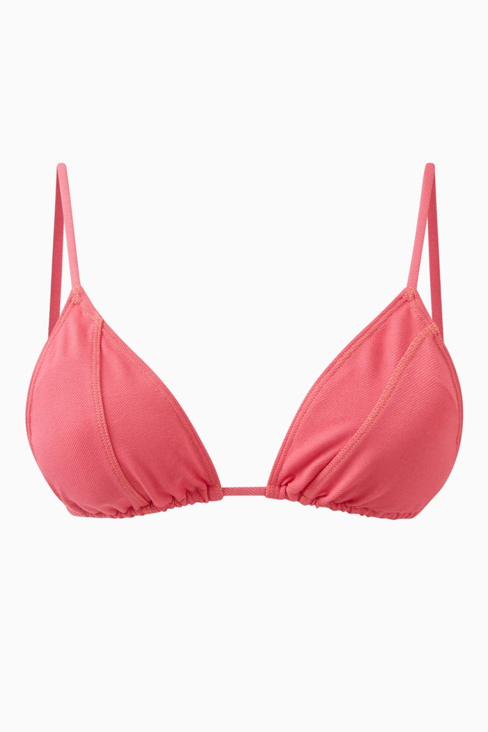 

The String Bikini Top in Denim, Pink