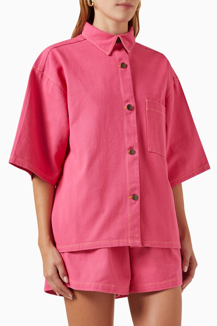 

The Box Shirt in Denim, Pink