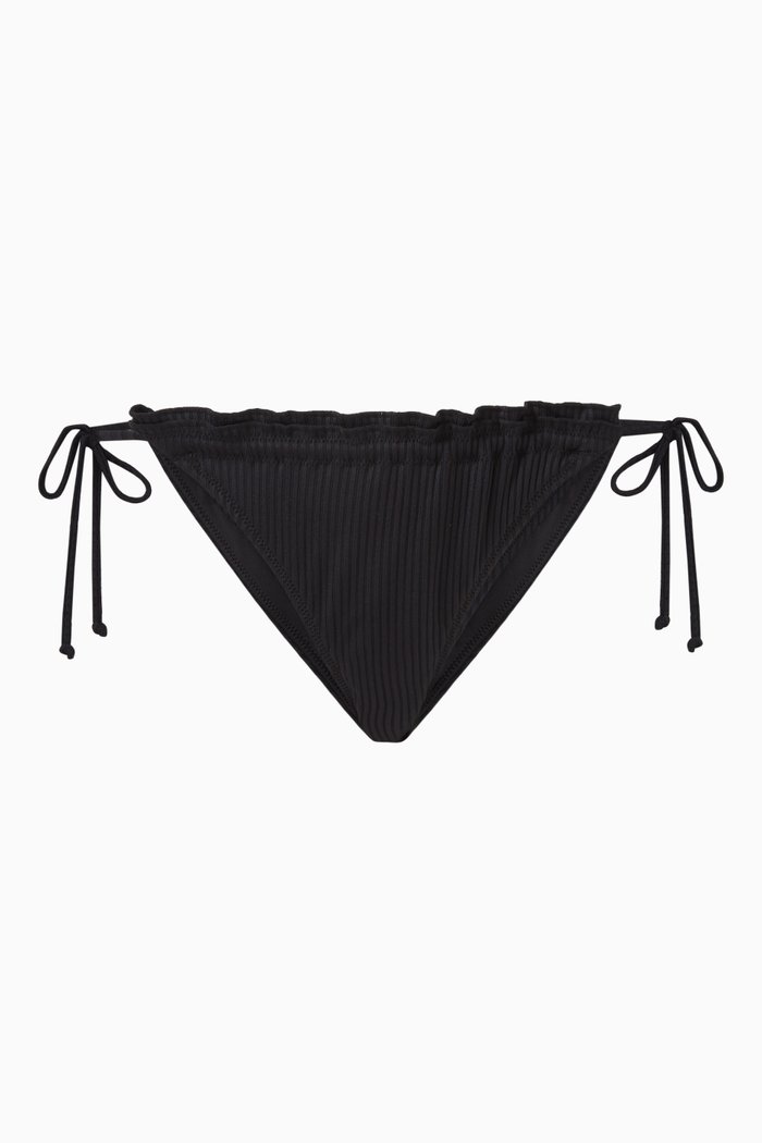 

The Frill Tie Up Bikini Bottoms, Black