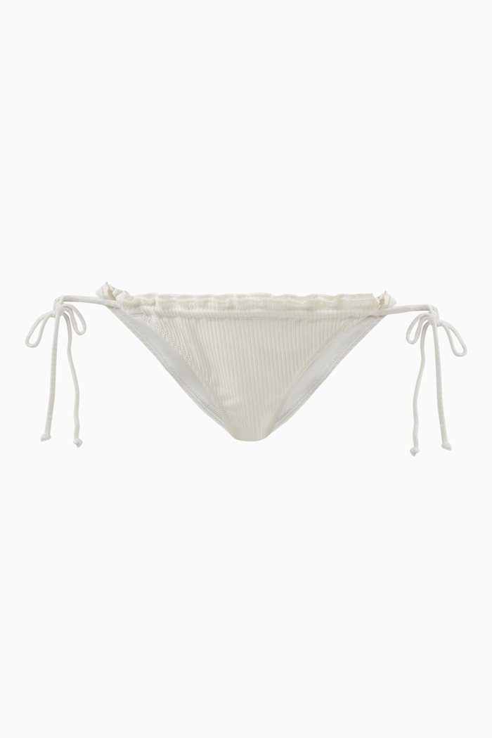 

The Frill Tie Up Bikini Bottoms, White